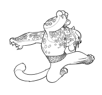 A coloring page of kungfu panda